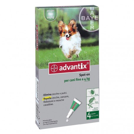 ANTIPARASSITARIO 'ADVANTIX SPOT-ON'  minore di  4 kg  - 4 pipette ml 0