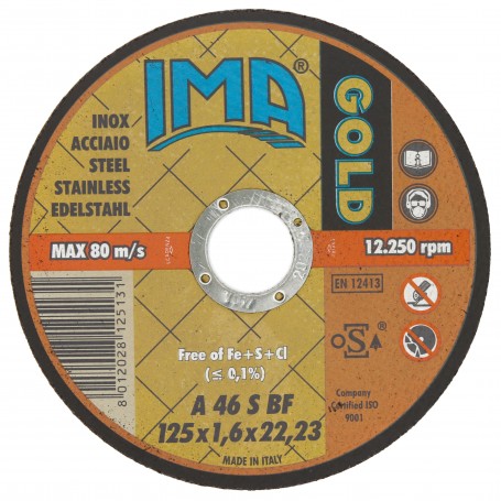 IMA MINIDISCO X FERRO "GOLD" INOX 125X1