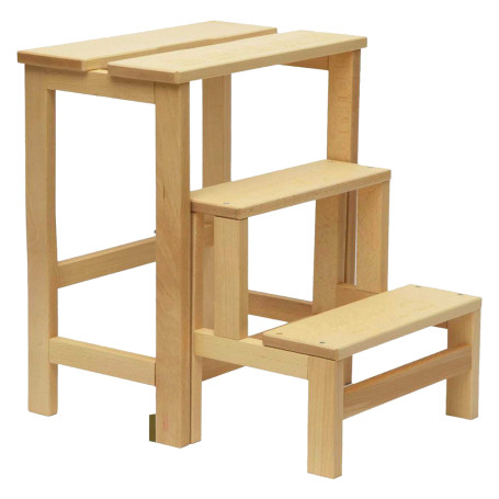 SGABELLO  RIBALTINA  aperto 36 x 42 x h 57 cm - naturale