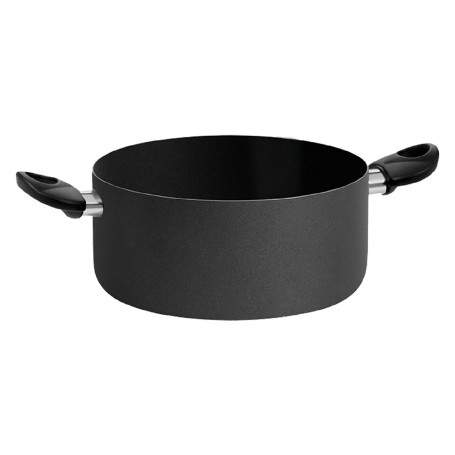 CASSERUOLA DUE MANICI  BLACK LINE   diametro  cm. 22 - h.10 - capacità 4 lt.