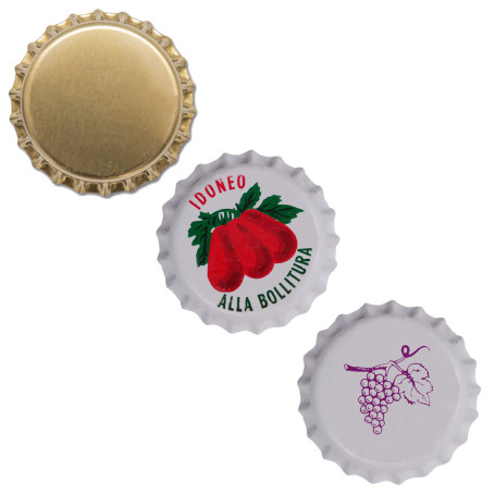 TAPPO A CORONA  diametro  mm 26  oro  - idonei per bollitura