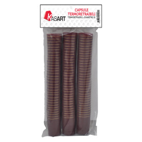 CAPSULE TERMORETRAIBILI PER BOTTIGLIE SPUMANTE oro -  diametro  33 x  h 55 mm