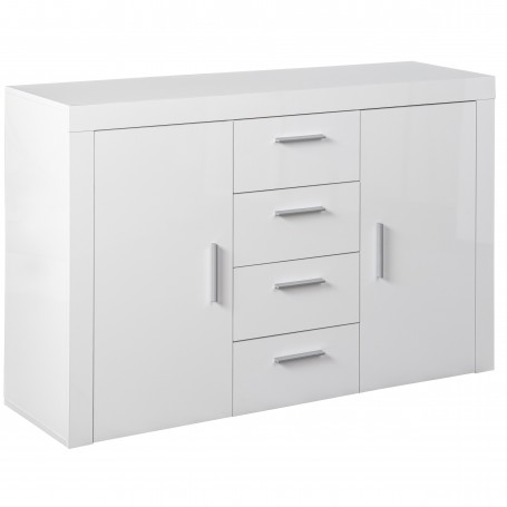 MOBILE 2A+4CASS.LACCATO BIANCO 134X40X86