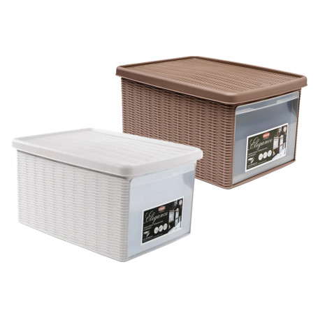 SCATOLA MULTIUSO  ELEGANCE  small cm 19 x 29 x h 16 tortora