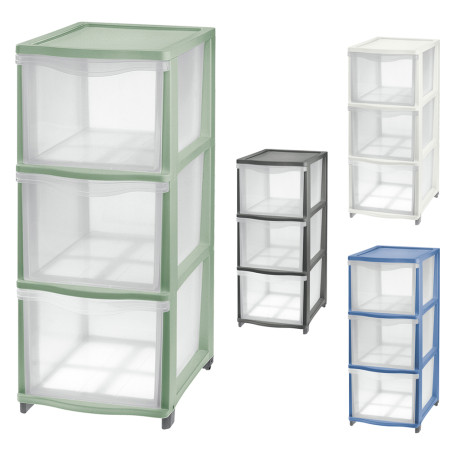 CASSETTIERA  COVER LINE  colore trasparente/bianco