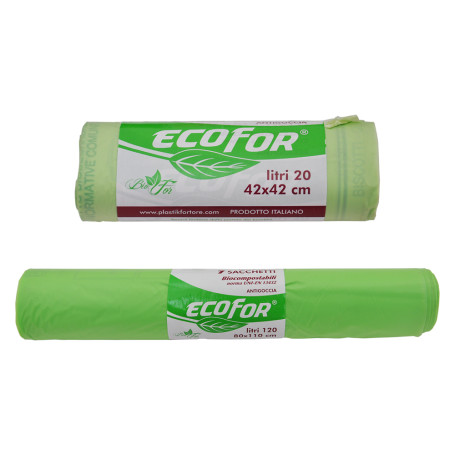 SACCHETTI PER NETTEZZA URBANA COMPOSTABILI biodegradabili - cm 42x45 - cf.20 pz