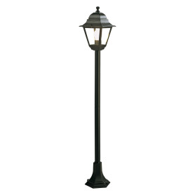LAMPIONE CON COLONNA  OLD  60 W - cm 18 x 18 x h 121 bia./arg.