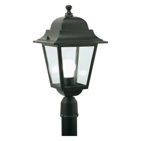 LANTERNA TESTA-PALO  QUADRATA  100 W - cm 41 x  21 x  6 nero