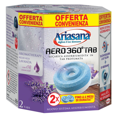 RICARICA ASSORBIUMIDITA   ARIASANA AERO 360 BIPAC bipack (2 x gr.450) inodore