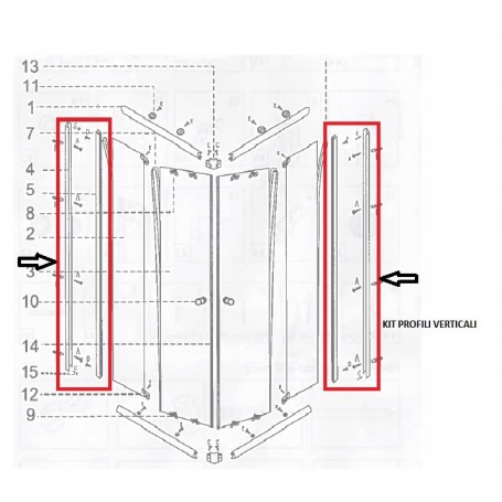 ZZ-BOX DOCCIA CM.70X90(KIT PROFILI VERTICALI)