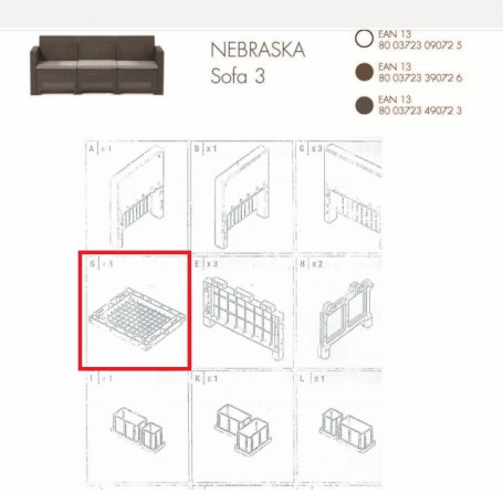 ZZ-SALOTTO RESINA 4 PZ"NEBRASKA-(PANNELLO G)