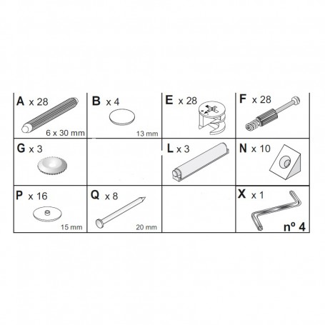 ZZ-KIT CREDENZA 3A 'ZAIKEN-(KIT VITI)