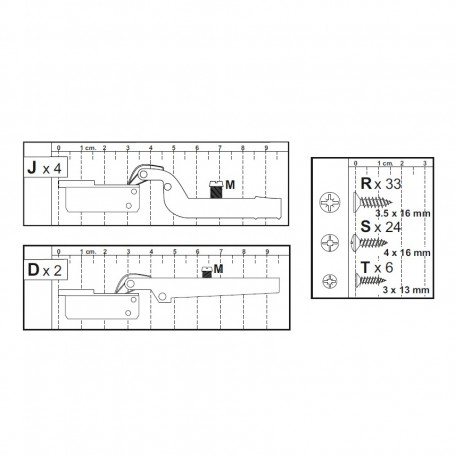 ZZ-KIT CREDENZA 3A 'ZAIKEN-(CERNIERE)