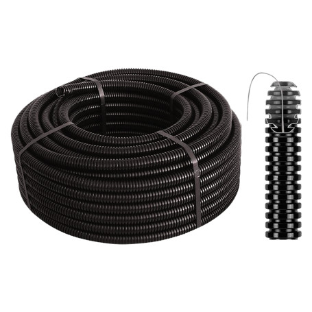 TUBO CORRUGATO PIEGHEVOLE CON TIRAFILO  diametro  25 - mt. 25