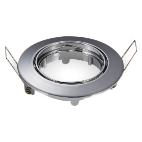 PORTAFARETTO LED ORIENTABILE IN METALLO colore satinato  diametro  82 x h.25 mm.  diametro  imbocco 70 mm.