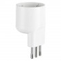 ADATTATORE SINGOLO SPINA ASIMMETRICA  SALVASPAZIO  spina 2P + T 10A - bianco