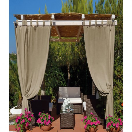 TENDA PER GAZEBO CON PASSANTI E BOTTONI TIPO  LUX  cm.140 x H.270 - panna