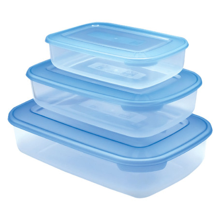 CONTENITORE RETTANGOLARE IN PLASTICA SET  FRIGO BOX  acqua trasparente