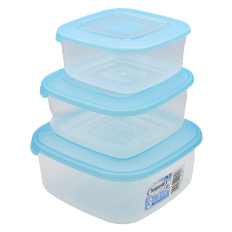 CONTENITORE QUADRO IN PLASTICA SET  FRIGO BOX  nuvola