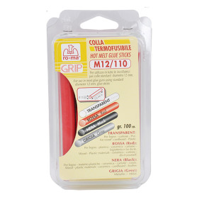 COLLA TERMOFUSIBILE lung. mm 110 -  diametro  mm 12 col. rosso