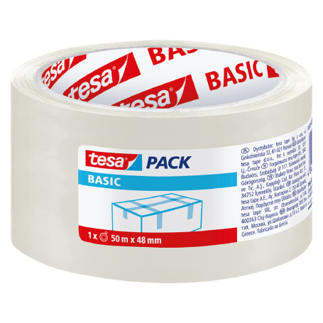 NASTRO PER IMBALLAGGIO  BASIC PP  58572 mm 48 x mt. 50 trasparente