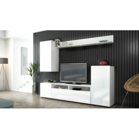 KIT PARETE LIVING BRIDGE 207X170X34 BIANCO\B.LUC.
