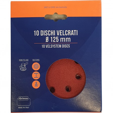 DISCHI ABRAS.VELCRATI 8 FORI MM.125 GR.120 CF PZ10