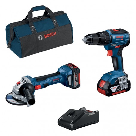 BOSCH-B SUPERKIT BATT.18V TRAPANO+SMERIG.+2BATT.4