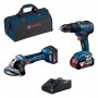 BOSCH-B SUPERKIT BATT.18V TRAPANO+SMERIG.+2BATT.4