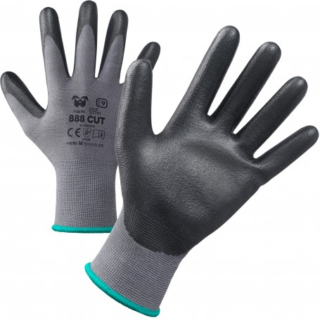 GUANTI ANTITAGLIO FILO\PU 888 CUT GRIGIO\NERO TG.10
