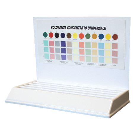 ESPOSITORE DA BANCO COLORANTI  COLOREA  cm 43 x 23 x h 33 - cartone/plastica 2 scomparti