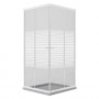 BOX DOCCIA CRISTALLO SERIGRAFATO DUE PORTE  PERLA  cm 80 x 80 - H 185