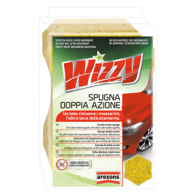 SPUGNA LAVAGGIO AUTO DOPPIA AZIONE  WIZZY  cm 16 x 10