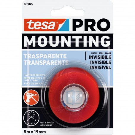 TESA NASTRO BIADES.MOUNTING PRO TRASP. MT.5X19MM.