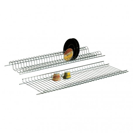 SCOLAPIATTI PER PENSILE cm.86 -metallo grigio con vaschetta