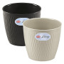 VASO TONDO  LIBERTY   diametro  25 x h.23 - bianco travertino