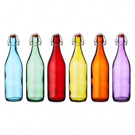 BOTTIGLIA IN VETRO  COLORATA  1000 ml - colori assortiti