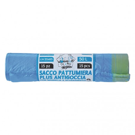 SACCHETTI PER PATTUMIERA cm 55 x 65 - rt.15 pz verdi