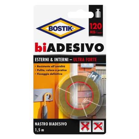 NASTRO BIADESIVO IN SCHIUMA PER ESTERNI/INTERNI mm. 19 x 1