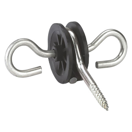 AGGANCIO DOPPIO PER MANIGLIA CANCELLO RECINZIONI ELETTRICHE ganci girevoli a 360