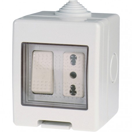 POLYPOOL CASSETTA ESTERNA  IP55 CON PULSANTE+PRESA BIPASSO