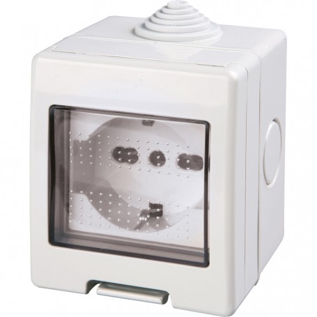 POLYPOOL CASSETTA ESTERNA IP55  CON PRESA BIPASSO SCHUKO
