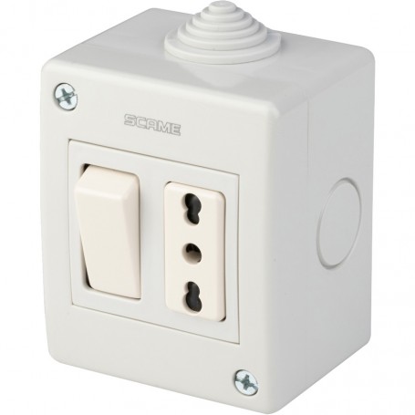 POLYPOOL CASSETTA ESTERNA IP40 CON PULSANTE+PRESA BIPASSO