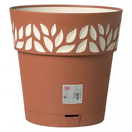 VASO TONDO  CLOE   diametro  30 x h.29 - tortora/vanilla