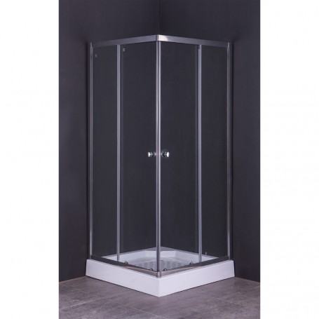 BOX DOCCIA CRISTALLO A DUE PORTE  GIADA  cm 80 x 100 - H 185
