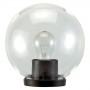 LANTERNA TESTA-PALO  GLOBO  75W max -  diametro  cm.30 col.nero - trasp.