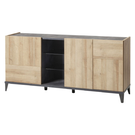 CONTROMOBILE LINEA  VITTORIA  cm. 45 x 180 x h.84 - rovere/grigio (3 ante)