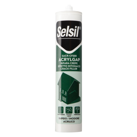 SILICONE ACRILICO EFFETTO RUVIDO  SACR-CF500  bianco ml 310 (ral 9010)