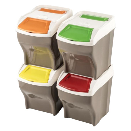 PATTUMIERA RACCOLTA DIFFERENZIATA SET  POKER PLUS  27 lt. cm 30 x 40 x 37