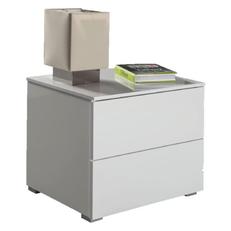 COMODINO LINEA  PRIVILEGIO  cm. 44 x 55 x h.44 - bianco laccato (2 cassetti)